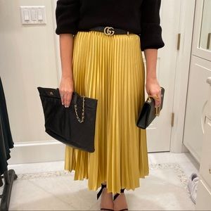 Guess Gold Accordion Pleated Skirt Size M